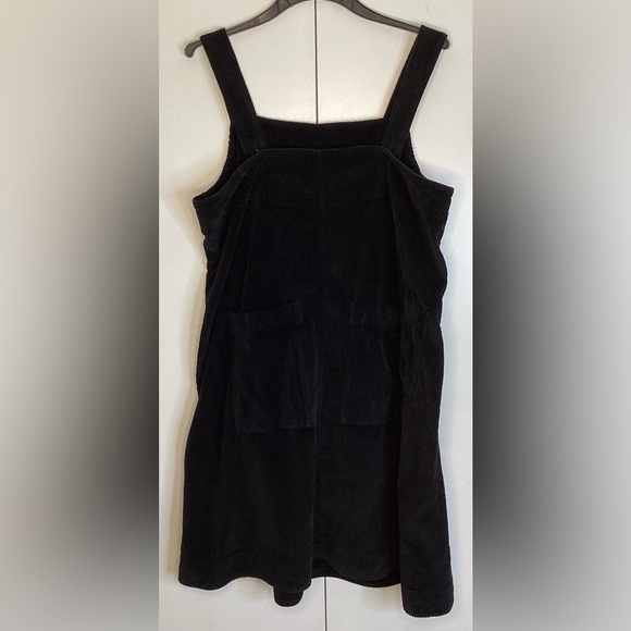 McVerdi black cotton  corduroy pinafore dress lg - Picture 2 of 15